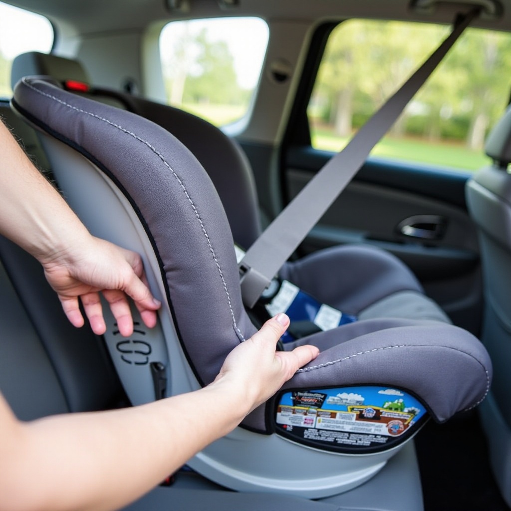 infant car seat with seatbelt