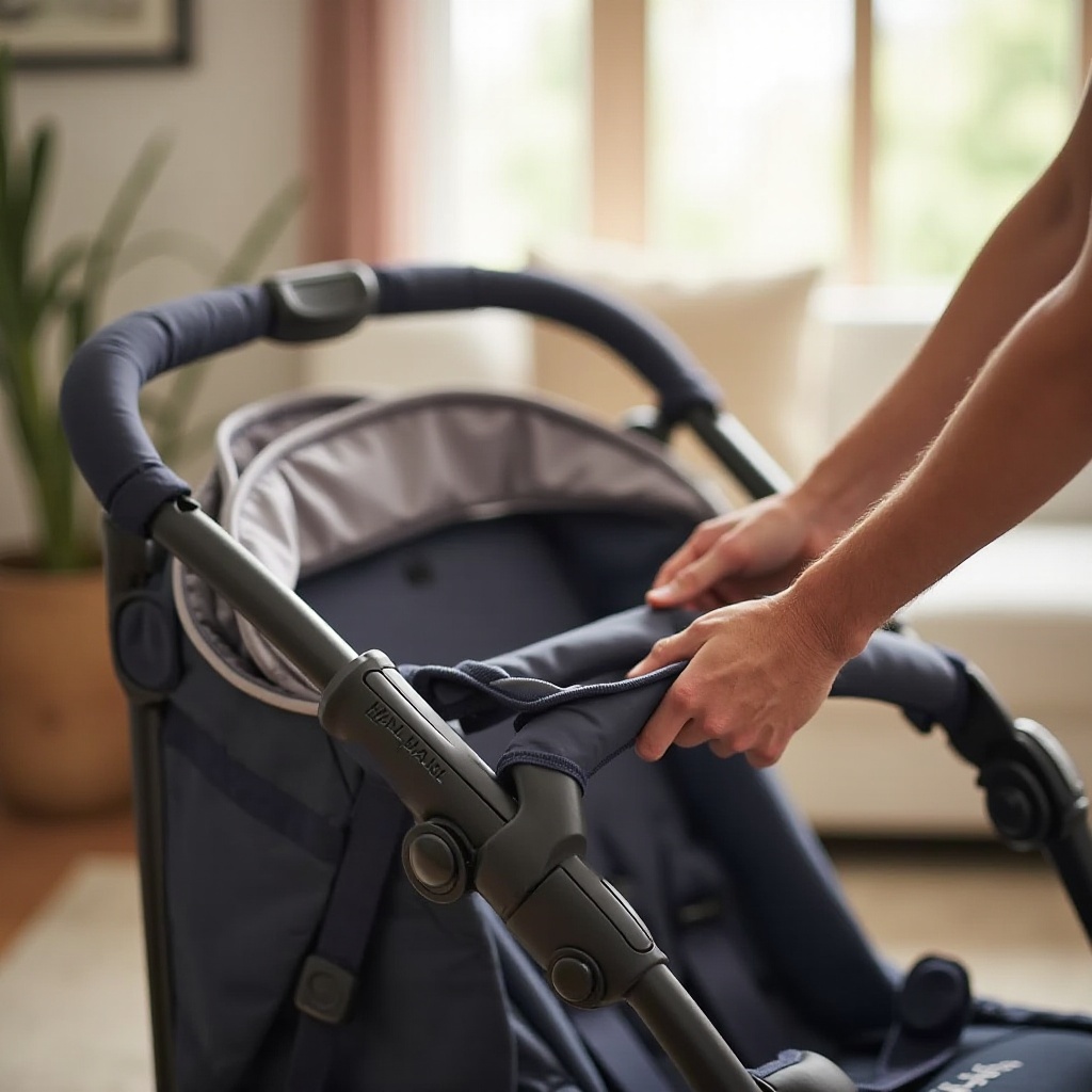 how to fold baby trend double stroller
